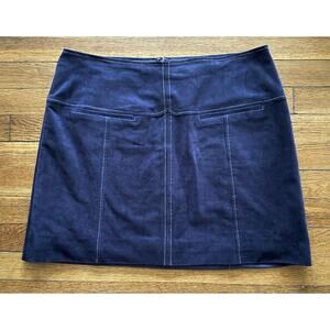 BCBG MAXAZRIA Faux Suede Navy Blue Mini Skirt sz L